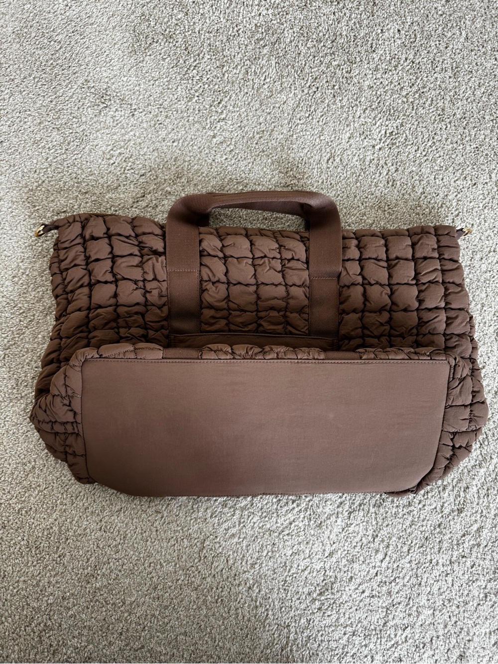 Universal Thread Quilted Chocolate Brown Travel Tote - Picture 2 of 4